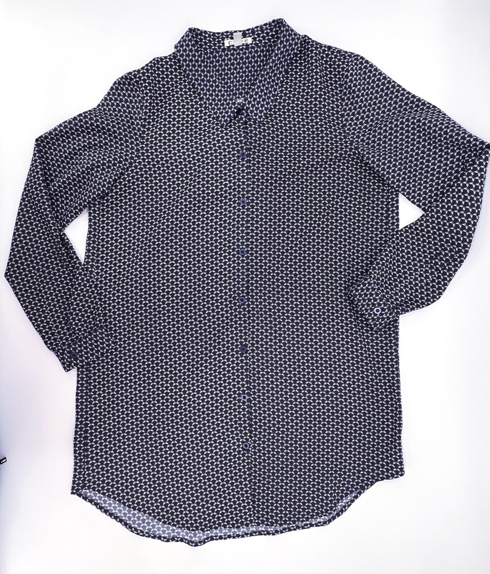 COPE Shirt Dress Women Medium Blue Long Sleeve Button Front